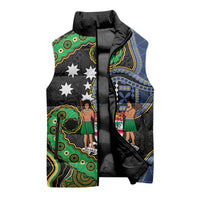 South Sea Islanders And Fiji Sleeveless Puffer Jacket Fijian Coat Of Arms And Southern Cross DT05 - Polynesian Pride