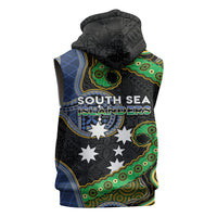 South Sea Islanders And Fiji Sleeveless Zip Hoodie Fijian Coat Of Arms And Southern Cross DT05 - Polynesian Pride