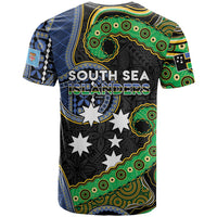 South Sea Islanders And Fiji T Shirt Fijian Coat Of Arms And Southern Cross DT05 - Polynesian Pride