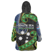 South Sea Islanders And Fiji Wearable Blanket Hoodie Fijian Coat Of Arms And Southern Cross DT05 - Polynesian Pride