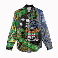 South Sea Islanders And Fiji Women Casual Shirt Fijian Coat Of Arms And Southern Cross DT05 - Polynesian Pride