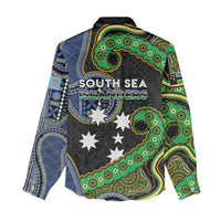 South Sea Islanders And Fiji Women Casual Shirt Fijian Coat Of Arms And Southern Cross DT05 - Polynesian Pride