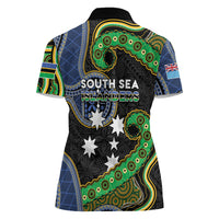 South Sea Islanders And Fiji Women Polo Shirt Fijian Coat Of Arms And Southern Cross DT05 - Polynesian Pride