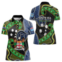 South Sea Islanders And Fiji Women Polo Shirt Fijian Coat Of Arms And Southern Cross DT05 - Polynesian Pride