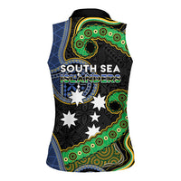 South Sea Islanders And Fiji Women Sleeveless Polo Shirt Fijian Coat Of Arms And Southern Cross DT05 - Polynesian Pride