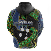 South Sea Islanders And Fiji Zip Hoodie Fijian Coat Of Arms And Southern Cross DT05 - Polynesian Pride