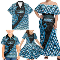 Custom Aotearoa Atua Ranginui Family Matching Off Shoulder Maxi Dress and Hawaiian Shirt Maori Sky Father Koru Patterns
