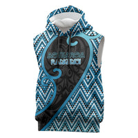 Custom Aotearoa Atua Ranginui Sleeveless Hoodie Maori Sky Father Koru Patterns