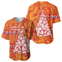 French Polynesia Christmas Baseball Jersey Seashell Xmas Tree Tribal Waves DT05 - Polynesian Pride