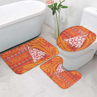 French Polynesia Christmas Bathroom Set Seashell Xmas Tree Tribal Waves - Polynesian Pride