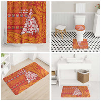 French Polynesia Christmas Bathroom Set Seashell Xmas Tree Tribal Waves - Polynesian Pride