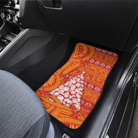 French Polynesia Christmas Car Mats Seashell Xmas Tree Tribal Waves DT05 - Polynesian Pride