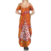 French Polynesia Christmas Family Matching Summer Maxi Dress and Hawaiian Shirt Seashell Xmas Tree Tribal Waves DT05 - Polynesian Pride