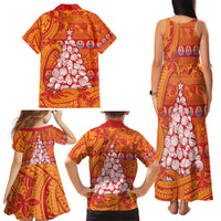 French Polynesia Christmas Family Matching Tank Maxi Dress and Hawaiian Shirt Seashell Xmas Tree Tribal Waves DT05 - Polynesian Pride