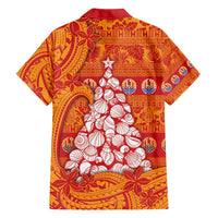 French Polynesia Christmas Hawaiian Shirt Seashell Xmas Tree Tribal Waves - Polynesian Pride