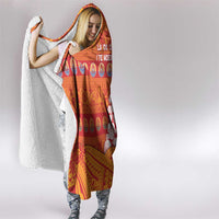 French Polynesia Christmas Hooded Blanket Seashell Xmas Tree Tribal Waves DT05 - Polynesian Pride
