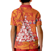 French Polynesia Christmas Kid Polo Shirt Seashell Xmas Tree Tribal Waves DT05 - Polynesian Pride