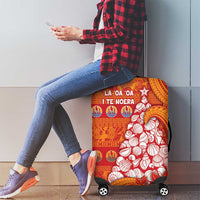 French Polynesia Christmas Luggage Cover Seashell Xmas Tree Tribal Waves DT05 - Polynesian Pride