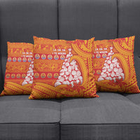 French Polynesia Christmas Pillow Cover Seashell Xmas Tree Tribal Waves - Polynesian Pride