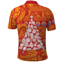 French Polynesia Christmas Polo Shirt Seashell Xmas Tree Tribal Waves DT05 - Polynesian Pride
