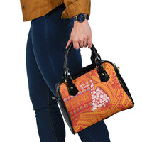 French Polynesia Christmas Shoulder Handbag Seashell Xmas Tree Tribal Waves DT05 - Polynesian Pride