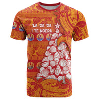 French Polynesia Christmas T Shirt Seashell Xmas Tree Tribal Waves DT05 Orange - Polynesian Pride
