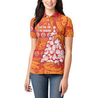 French Polynesia Christmas Women Polo Shirt Seashell Xmas Tree Tribal Waves DT05 - Polynesian Pride