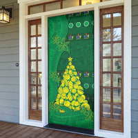 Cook Islands Christmas Door Cover Seashell Xmas Tree Tribal Waves - Polynesian Pride