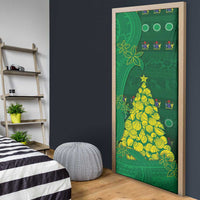 Cook Islands Christmas Door Cover Seashell Xmas Tree Tribal Waves - Polynesian Pride