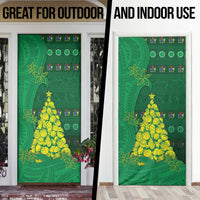 Cook Islands Christmas Door Cover Seashell Xmas Tree Tribal Waves - Polynesian Pride