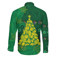 Cook Islands Christmas Family Matching Long Sleeve Bodycon Dress and Hawaiian Shirt Seashell Xmas Tree Tribal Waves - Polynesian Pride