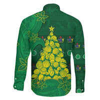 Cook Islands Christmas Family Matching Mermaid Dress and Hawaiian Shirt Seashell Xmas Tree Tribal Waves - Polynesian Pride