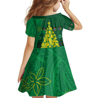 Cook Islands Christmas Family Matching Off Shoulder Maxi Dress and Hawaiian Shirt Seashell Xmas Tree Tribal Waves - Polynesian Pride