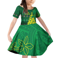 Cook Islands Christmas Family Matching Off Shoulder Short Dress and Hawaiian Shirt Seashell Xmas Tree Tribal Waves - Polynesian Pride