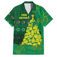 Cook Islands Christmas Family Matching Off Shoulder Short Dress and Hawaiian Shirt Seashell Xmas Tree Tribal Waves - Polynesian Pride