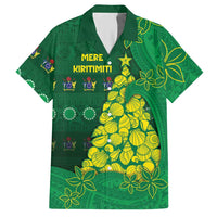 Cook Islands Christmas Hawaiian Shirt Seashell Xmas Tree Tribal Waves DT05 Green - Polynesian Pride