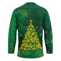 Cook Islands Christmas Hockey Jersey Seashell Xmas Tree Tribal Waves DT05 - Polynesian Pride