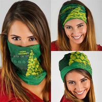 Cook Islands Christmas Neck Gaiter Seashell Xmas Tree Tribal Waves - Polynesian Pride