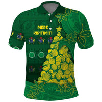 Cook Islands Christmas Polo Shirt Seashell Xmas Tree Tribal Waves DT05 Green - Polynesian Pride