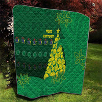 Cook Islands Christmas Quilt Seashell Xmas Tree Tribal Waves - Polynesian Pride