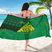 Cook Islands Christmas Sarong Seashell Xmas Tree Tribal Waves - Polynesian Pride