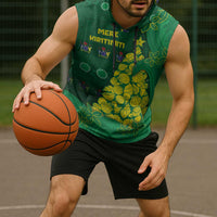 Cook Islands Christmas Sleeveless Hoodie Seashell Xmas Tree Tribal Waves - Polynesian Pride