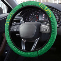 Cook Islands Christmas Steering Wheel Cover Seashell Xmas Tree Tribal Waves - Polynesian Pride