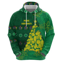 Cook Islands Christmas Zip Hoodie Seashell Xmas Tree Tribal Waves - Polynesian Pride