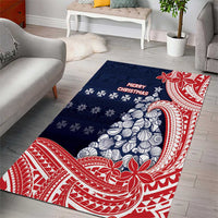Wallis And Futuna Christmas Area Rug Seashell Xmas Tree Tribal Waves - Polynesian Pride