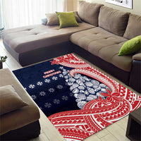 Wallis And Futuna Christmas Area Rug Seashell Xmas Tree Tribal Waves - Polynesian Pride