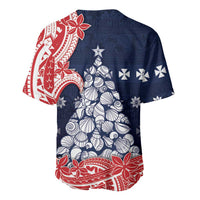 Wallis And Futuna Christmas Baseball Jersey Seashell Xmas Tree Tribal Waves DT05 - Polynesian Pride
