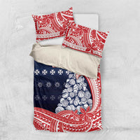 Wallis And Futuna Christmas Bedding Set Seashell Xmas Tree Tribal Waves - Polynesian Pride