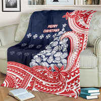 Wallis And Futuna Christmas Blanket Seashell Xmas Tree Tribal Waves - Polynesian Pride