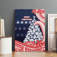 Wallis And Futuna Christmas Canvas Wall Art Seashell Xmas Tree Tribal Waves - Polynesian Pride